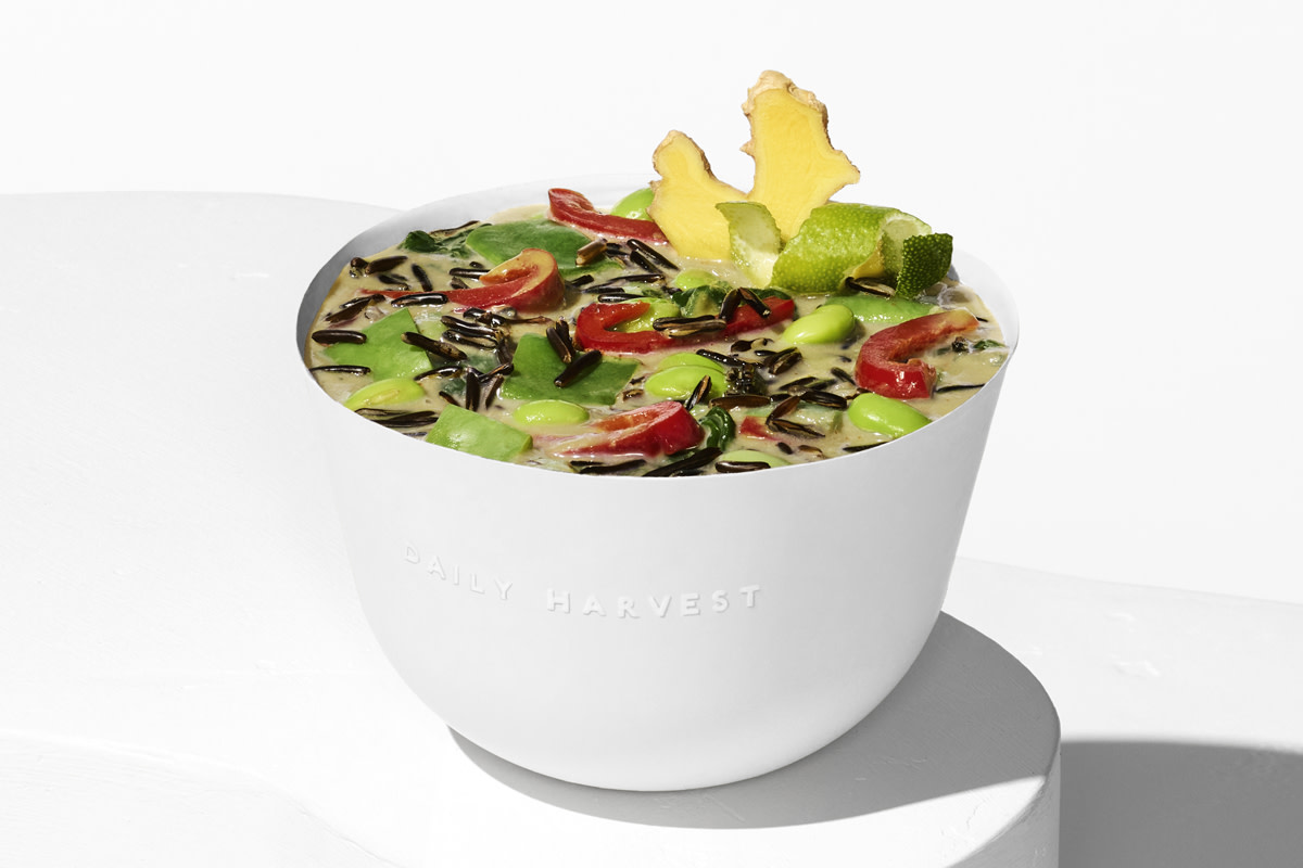 Edamame + wild-rice green curry soup