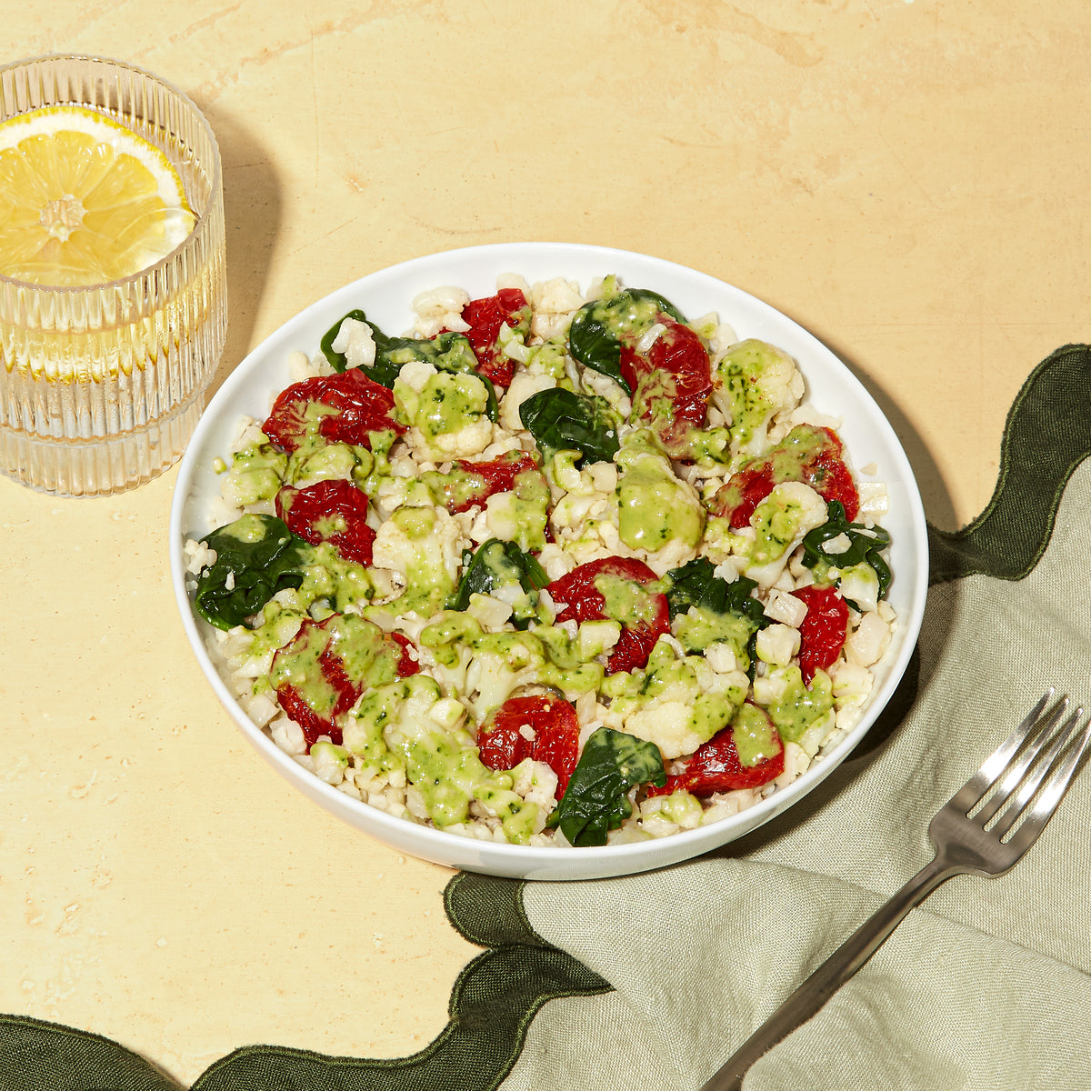 Cauliflower Rice + Pesto Harvest Bowl Daily Harvest