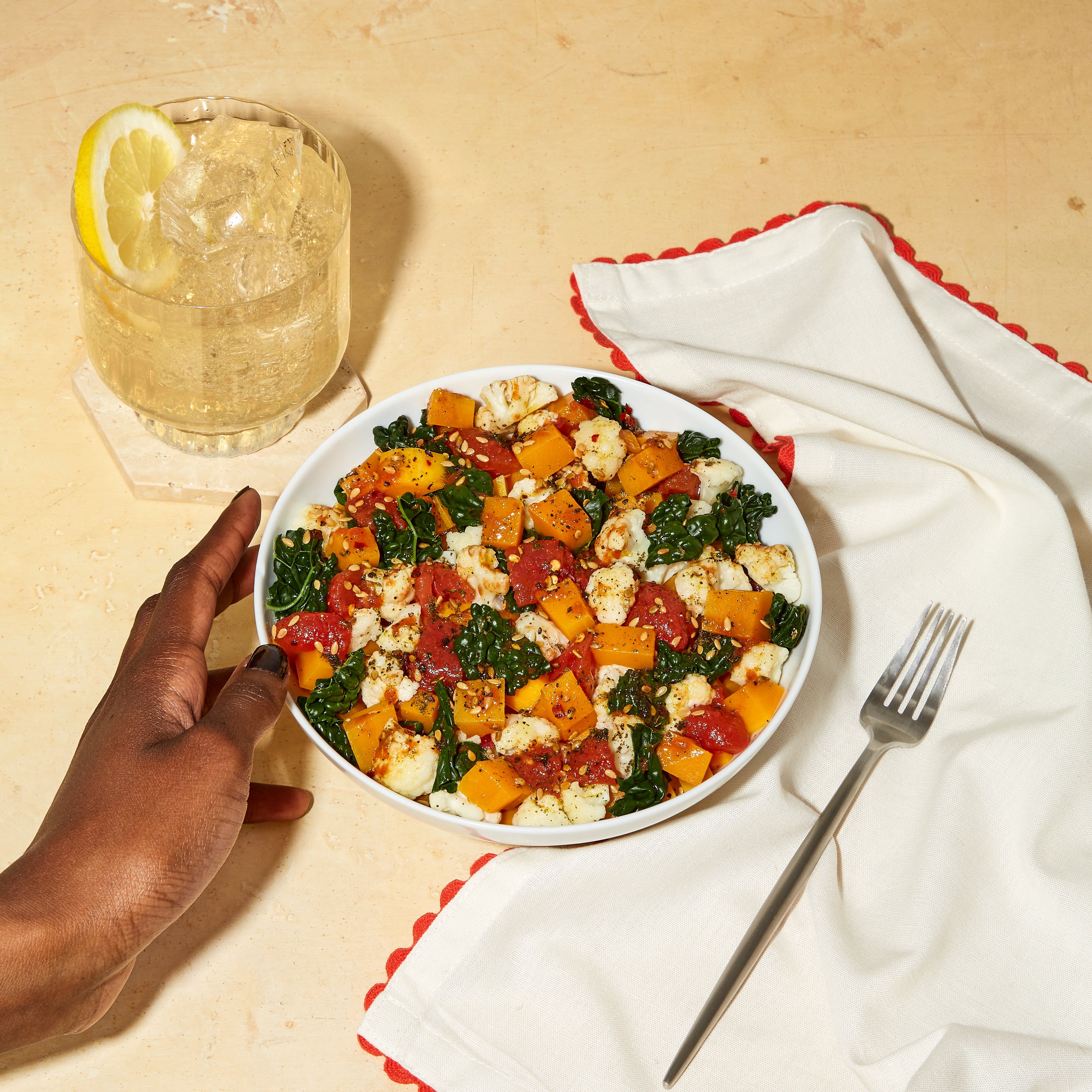 Butternut Squash + Kale Shakshuka Harvest Bowl Sunset