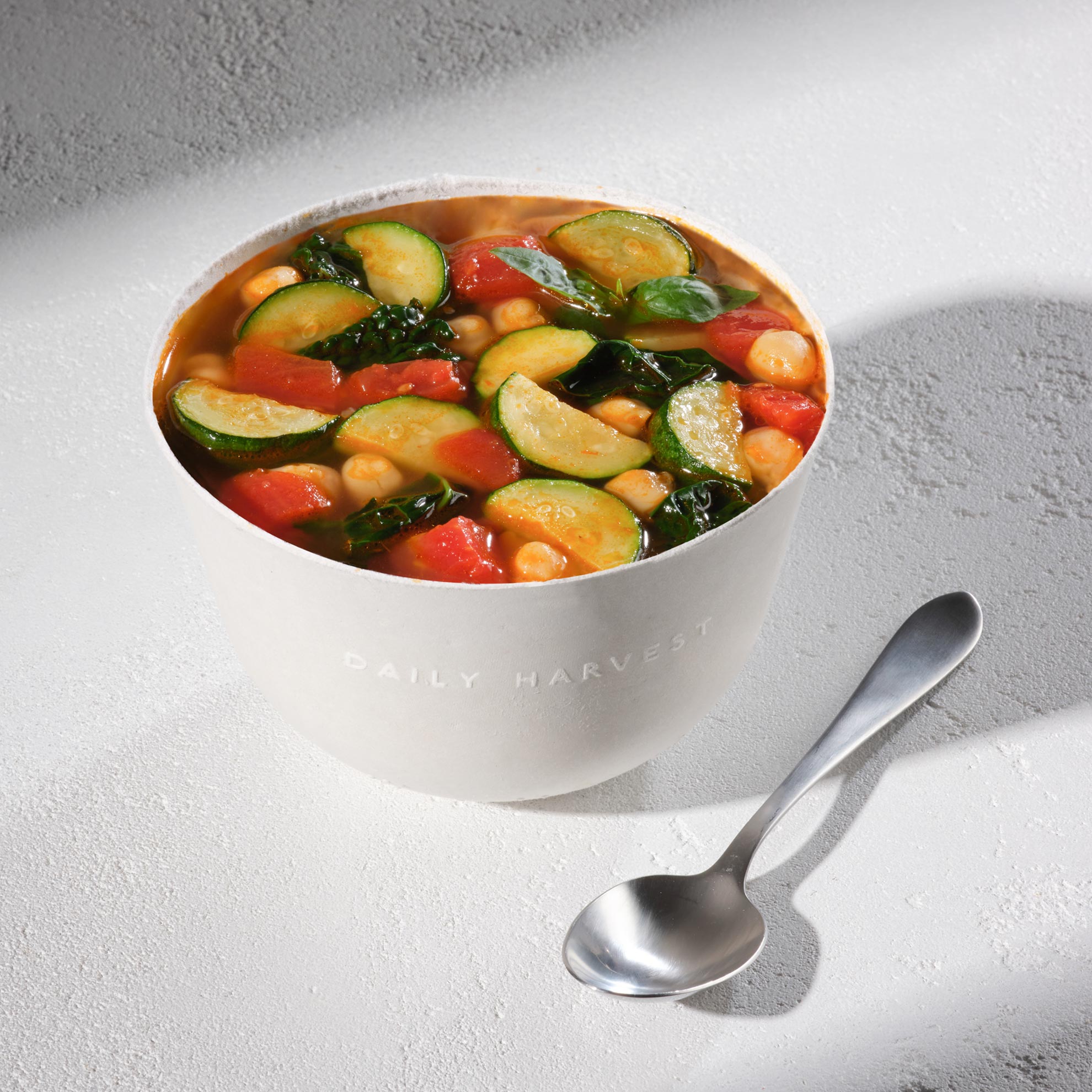Tomato + Zucchini Minestrone Soup Sunset