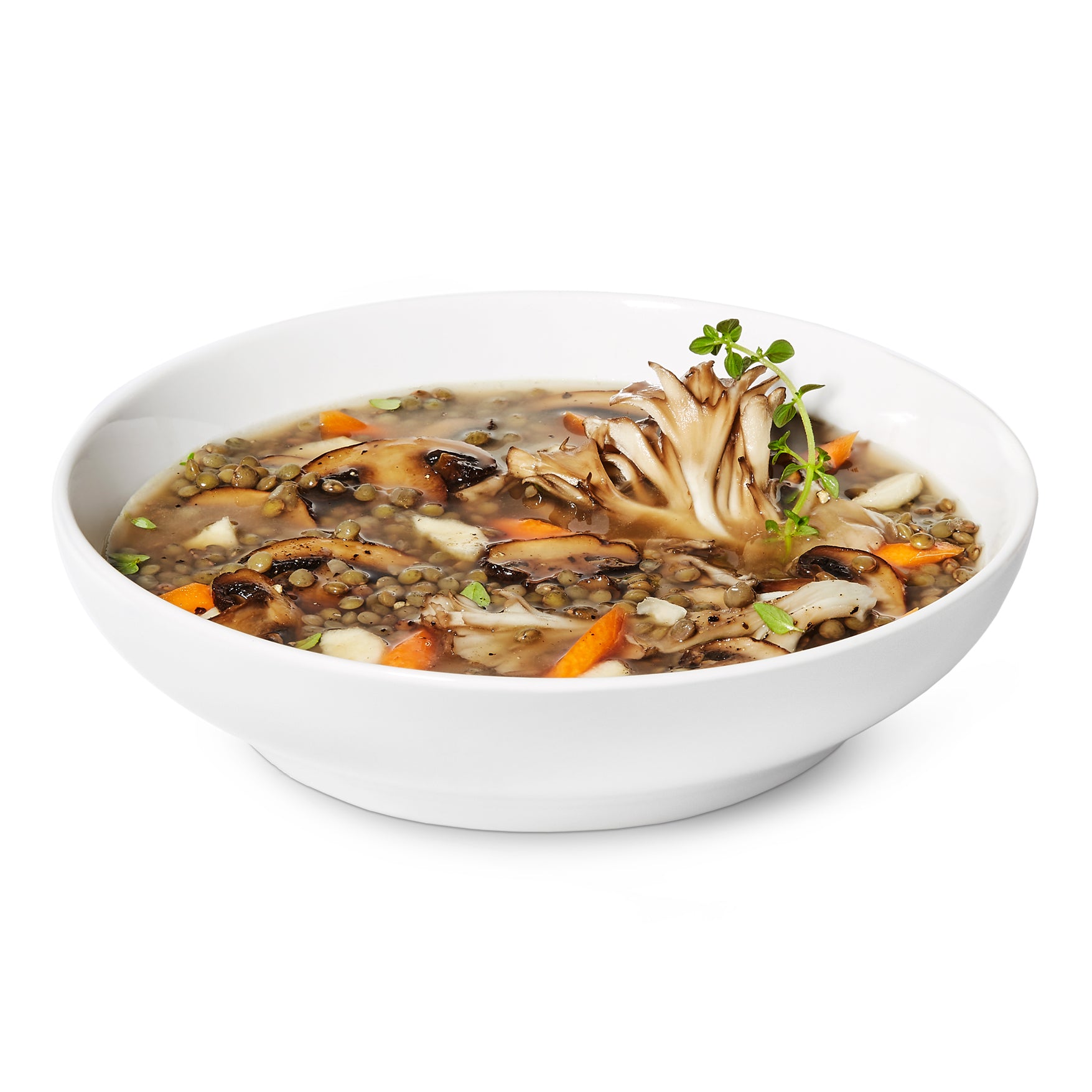 Lentil + Cremini Soup Sunset