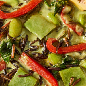 Edamame + Wild Rice Green Curry Soup Sunset