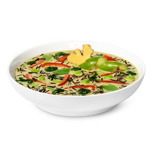 Edamame + Wild Rice Green Curry Soup Sunset